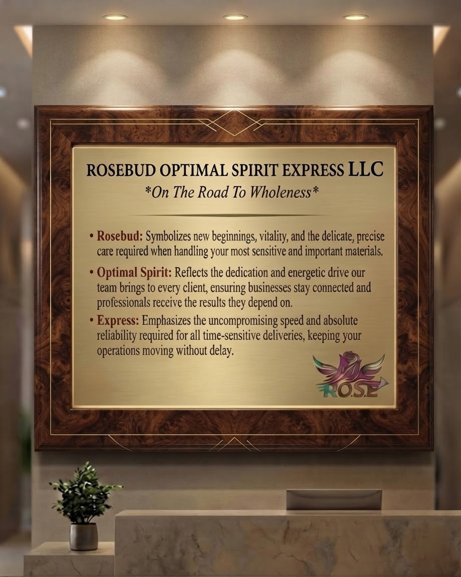 Rosebud Optimal Spirit Express LLC Mission Statement Plaque